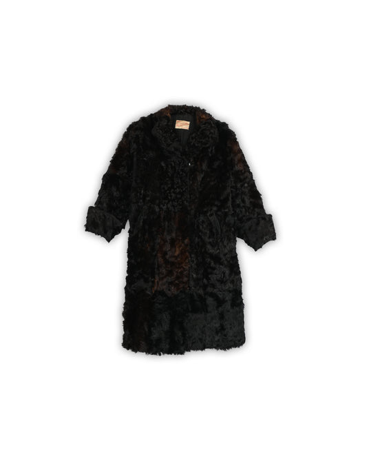 WERNER JASS REAL FUR VINTAGE LONG COAT - XL