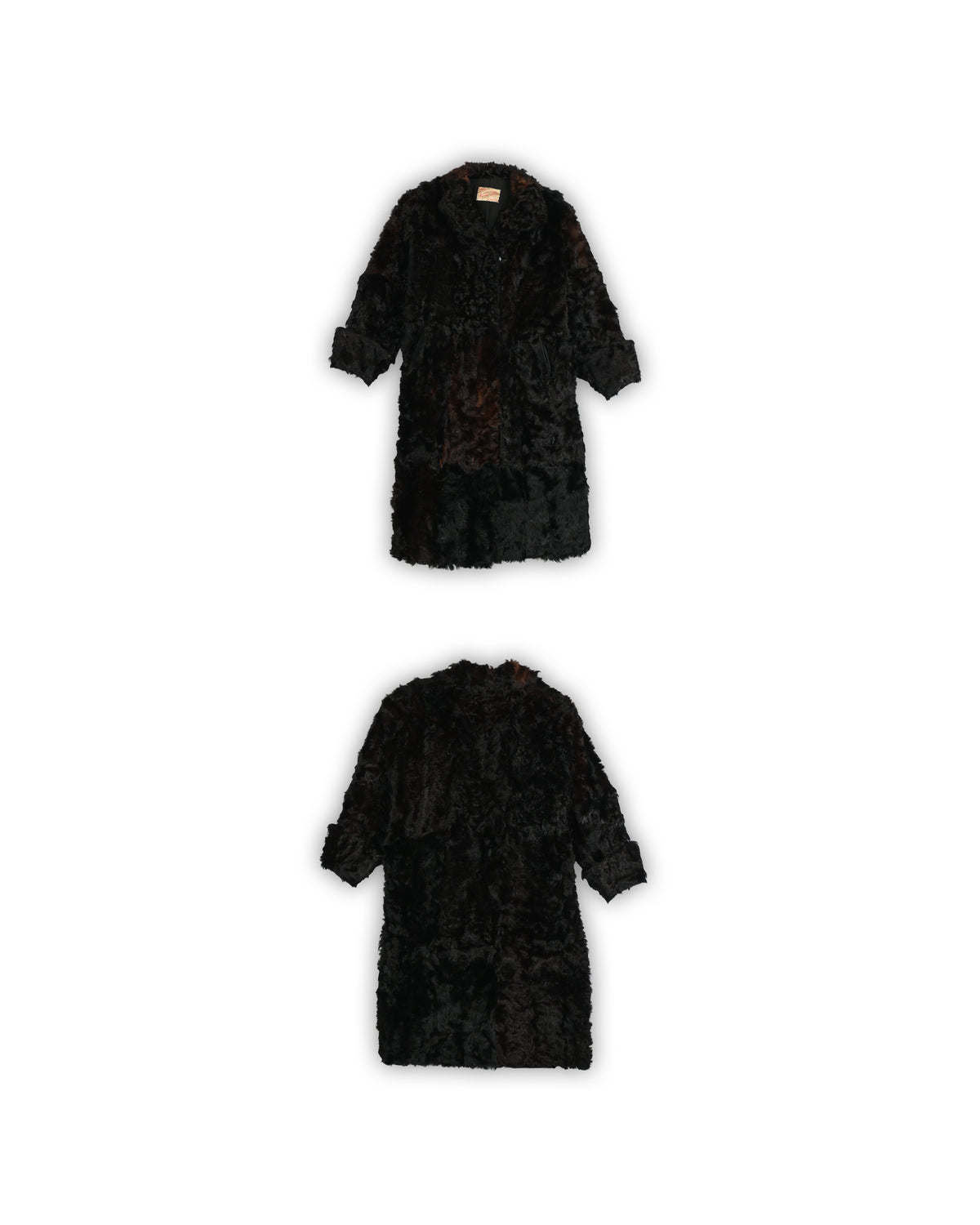 WERNER JASS REAL FUR VINTAGE LONG COAT - XL