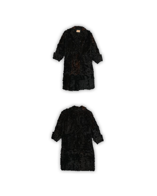 WERNER JASS REAL FUR VINTAGE LONG COAT - XL
