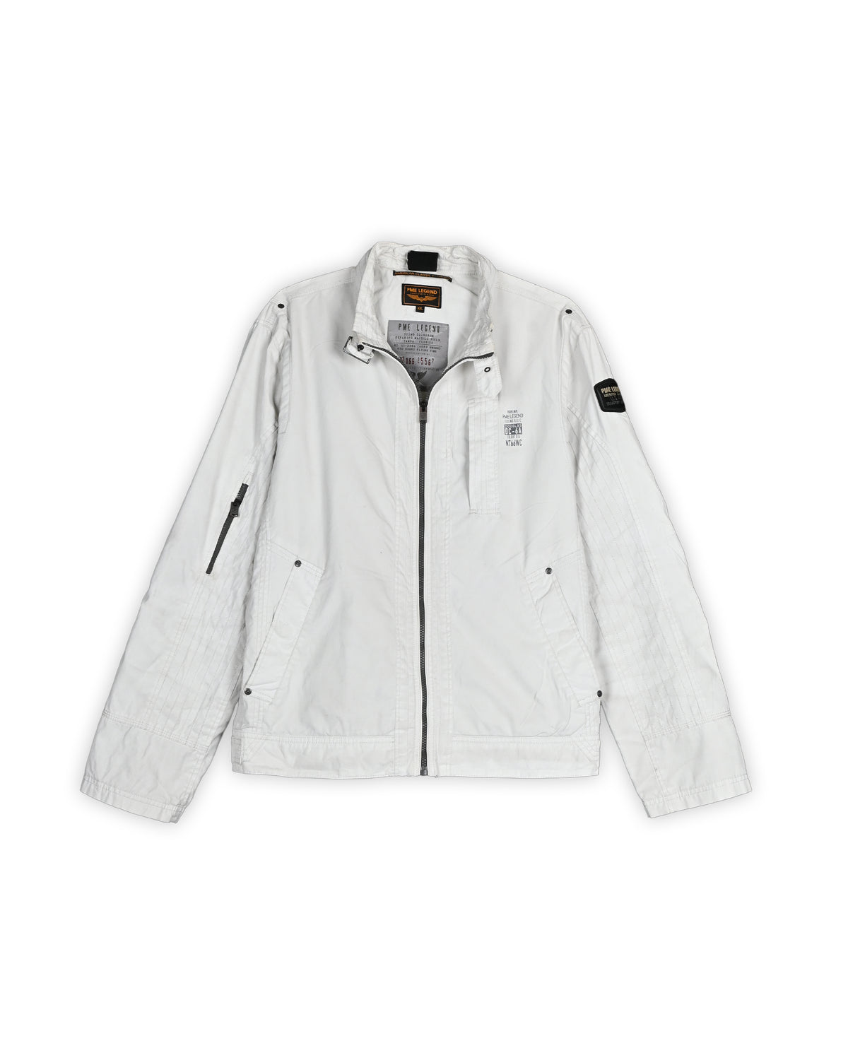 PME LEGEND WHITE TECHNICAL ZIP-UP JACKET - XXL