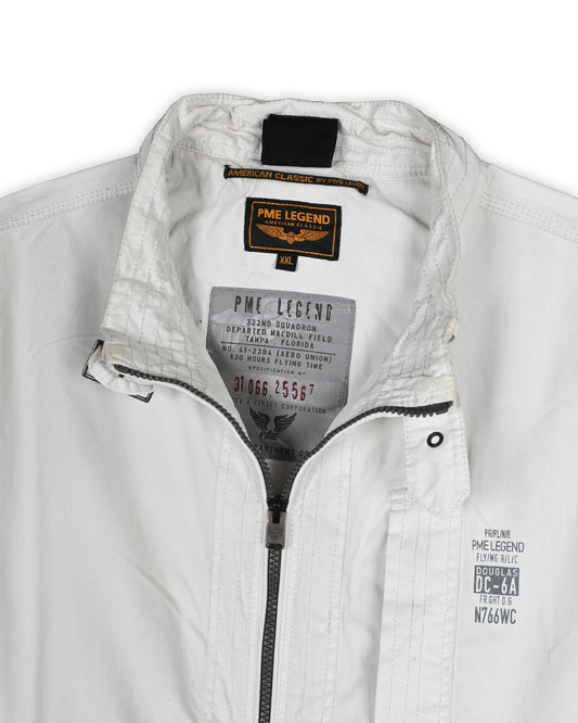 PME LEGEND WHITE TECHNICAL ZIP-UP JACKET - XXL