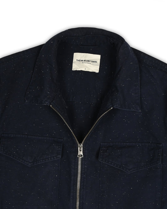 THESE GLORY DAYS SPECKLED ZIP-UP WORKWEAR JACKET - S