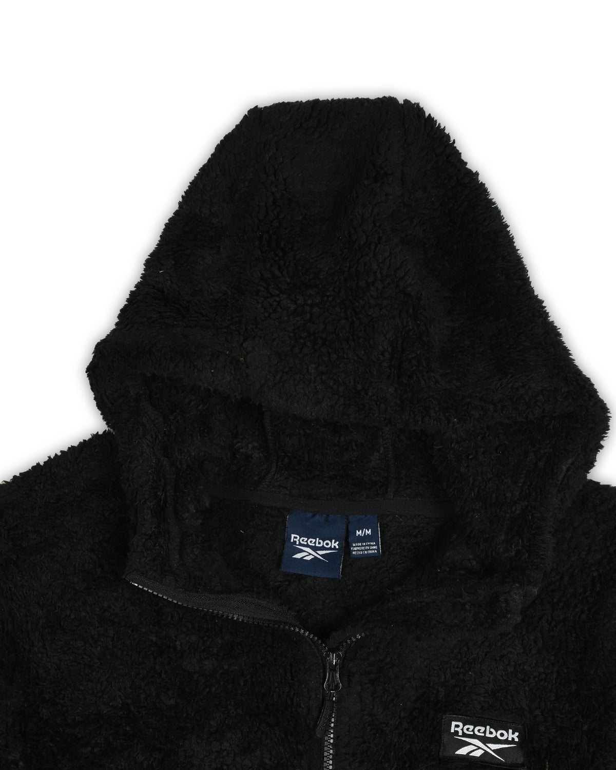 REEBOK SHERPA FLEECE VINTAGE HOODED JACKET - M