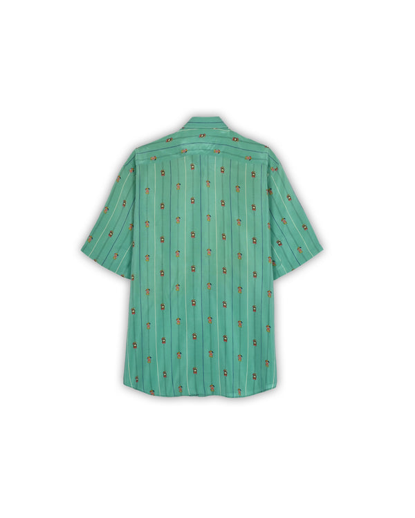 VINTAGE 100% SILK SHIRT - L
