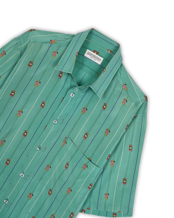 VINTAGE 100% SILK SHIRT - L