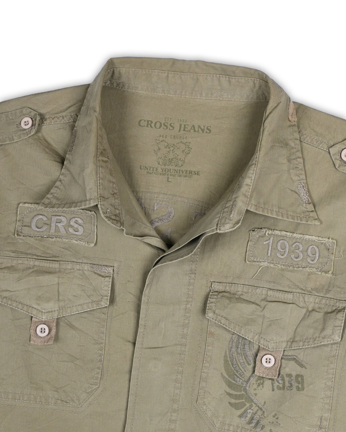 CROSS JEANS VINTAGE MILITARY FIELD SHIRT - S