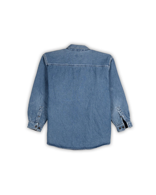 WOLVERINE SHERPA-LINED DENIM WORK SHIRT - L