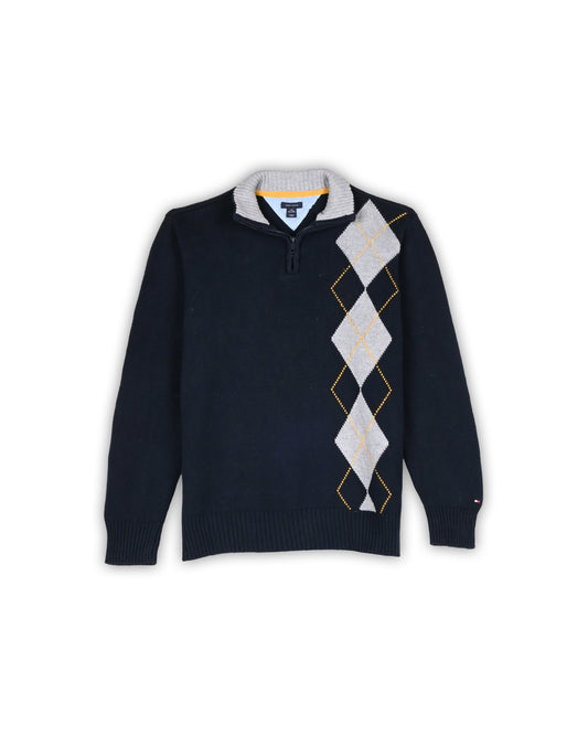 TOMMY HILFIGER ZIPPER SWEATER - L