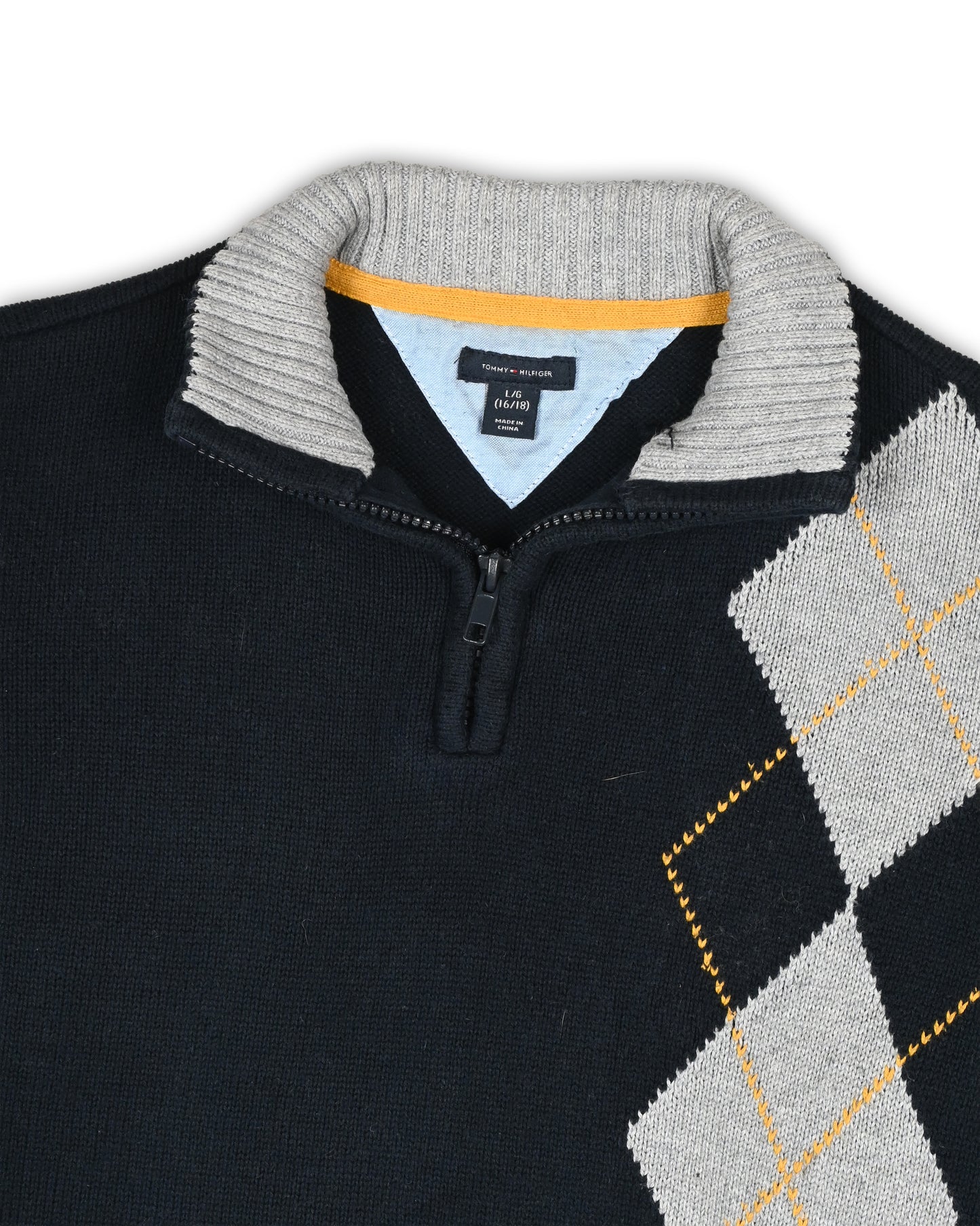 TOMMY HILFIGER ZIPPER SWEATER - L