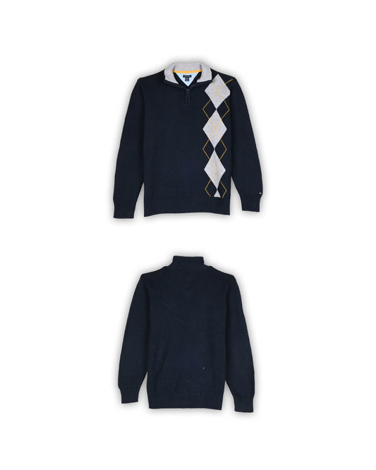 TOMMY HILFIGER ZIPPER SWEATER - L