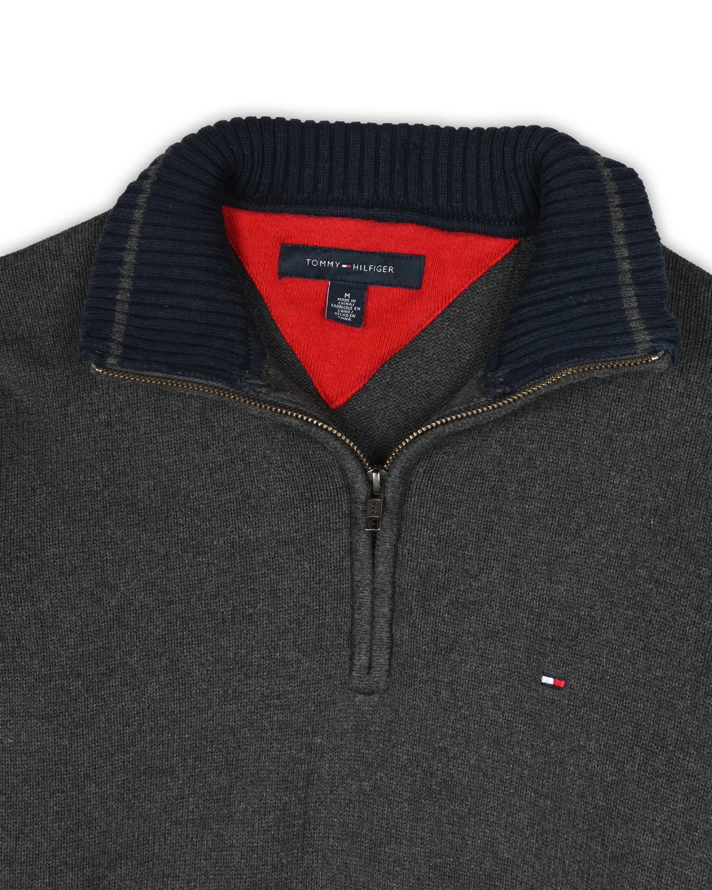 TOMMY HILFIGER ZIPPER SWEATER - M