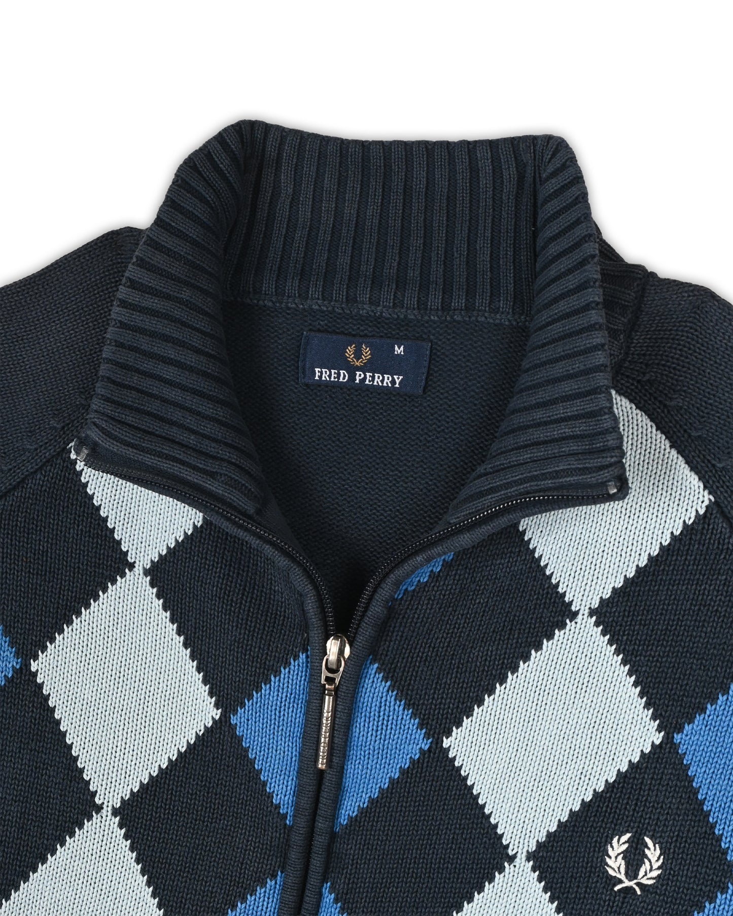 FRED PERRY ZIPPER SWEATER - M