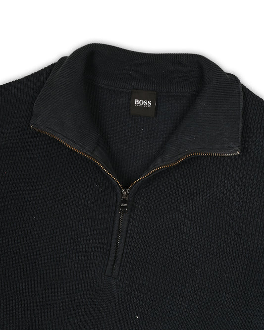 BOSS ZIPPER SWEATER - L
