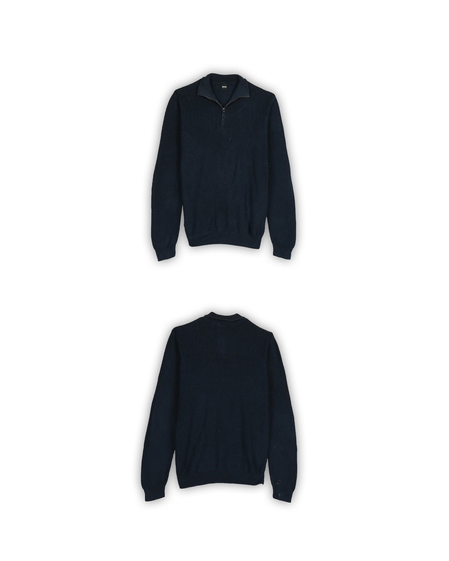 BOSS ZIPPER SWEATER - L