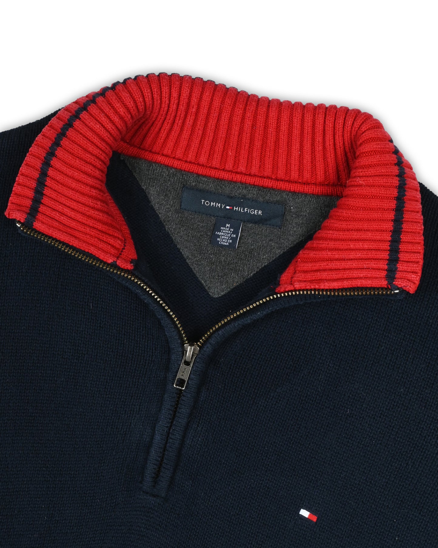 TOMMY HILFIGER ZIPPER SWEATER - M