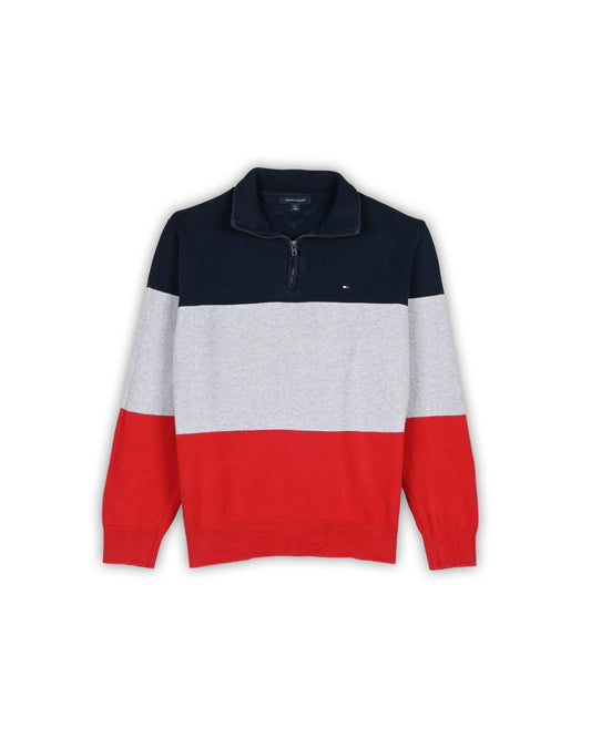 TOMMY HILFIGER ZIPPER SWEATER - L