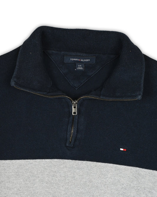 TOMMY HILFIGER ZIPPER SWEATER - L