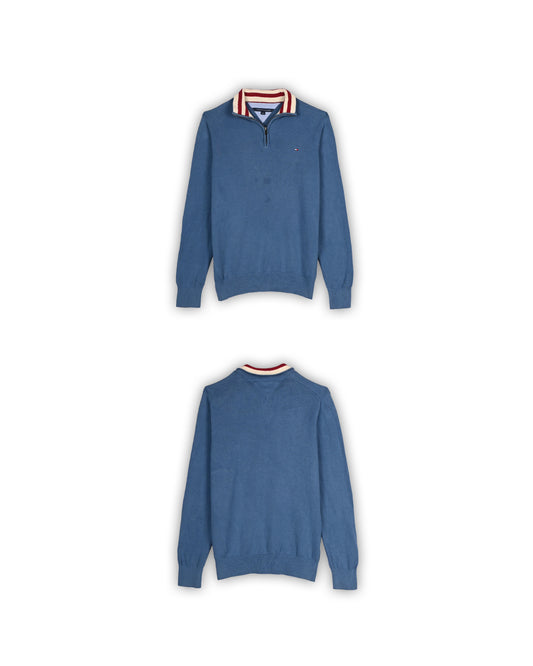 TOMMY HILFIGER ZIPPER SWEATER - L