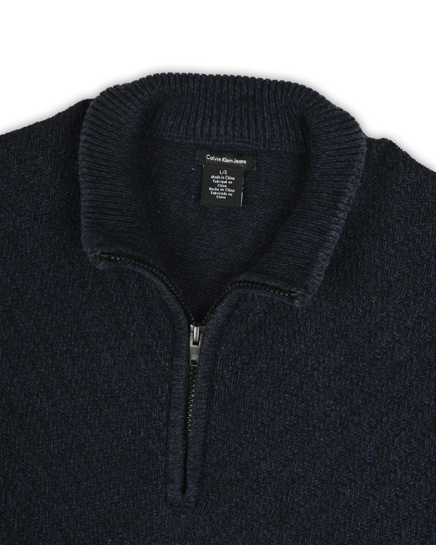 CALVIN KLEIN JEANS ZIPPER SWEATER - L