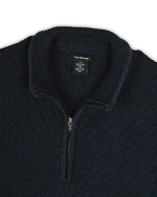 CALVIN KLEIN JEANS ZIPPER SWEATER - L