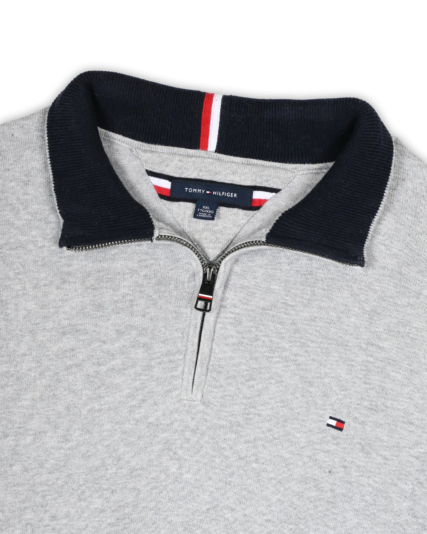 TOMMY HILFIGER QUATER-ZIP KNIT - XXL