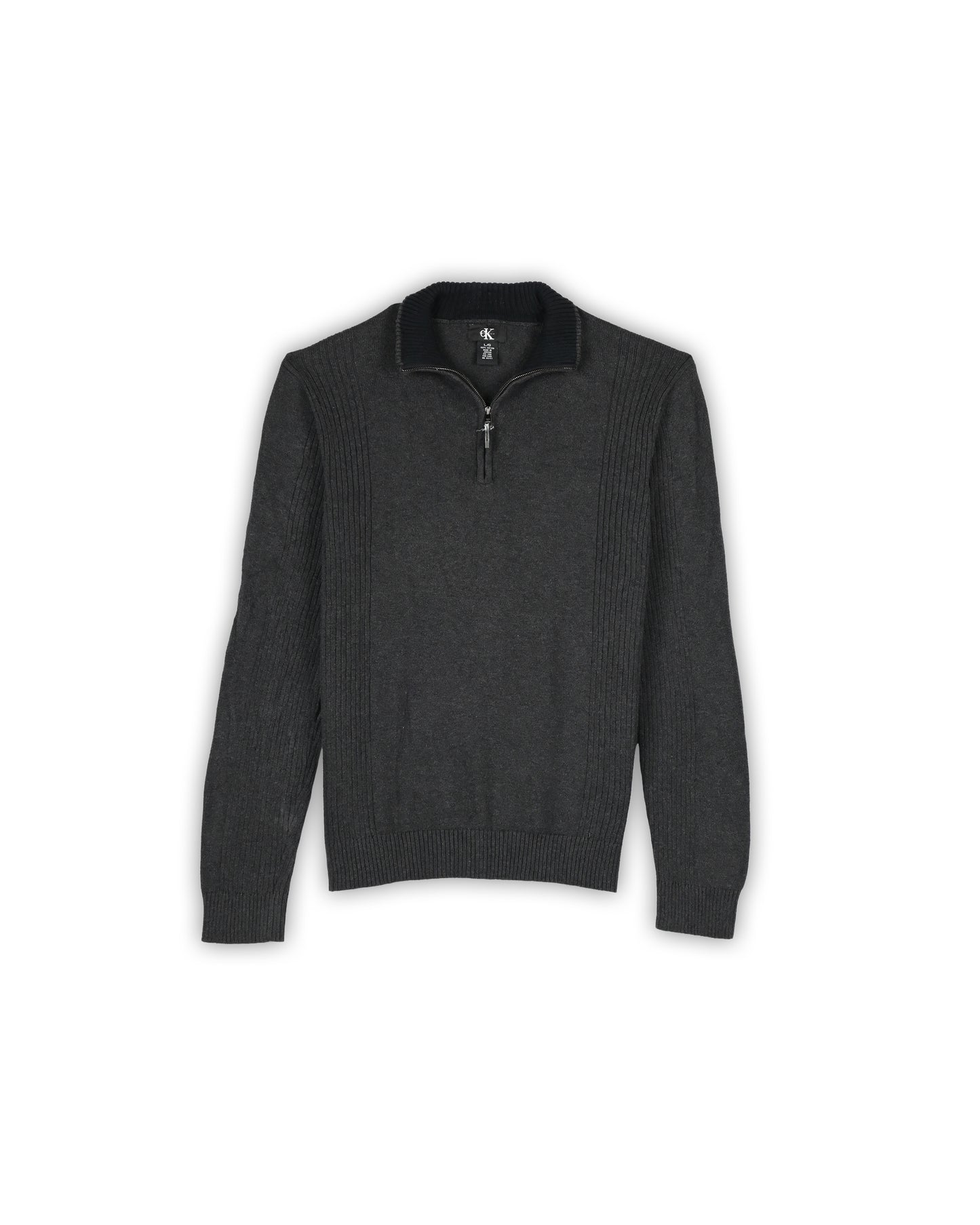 CALVIN KLEIN QUATER-ZIP KNIT - L