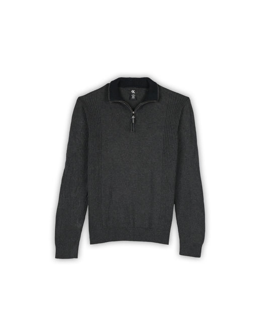 CALVIN KLEIN QUARTER-ZIP KNIT - L