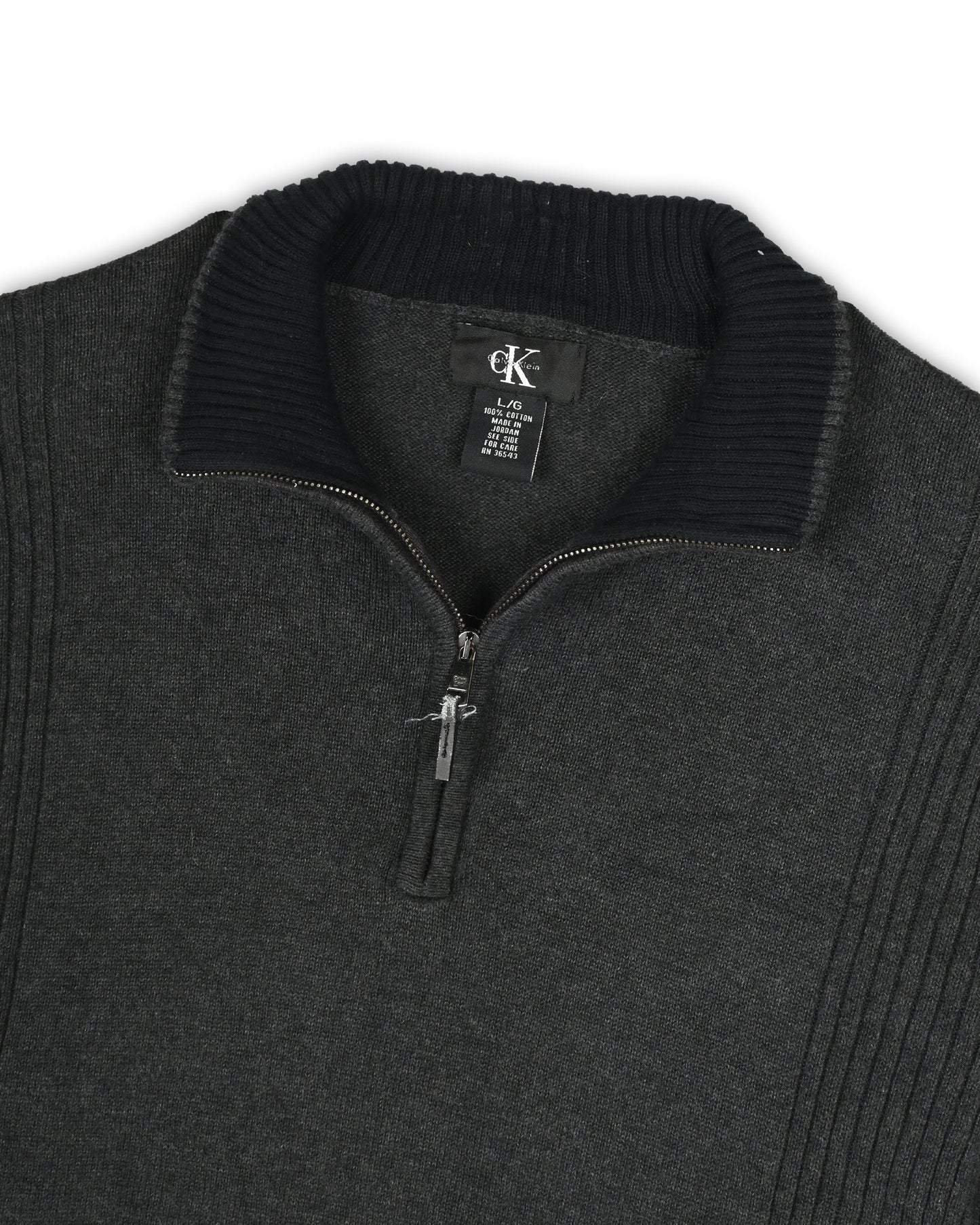 CALVIN KLEIN QUATER-ZIP KNIT - L