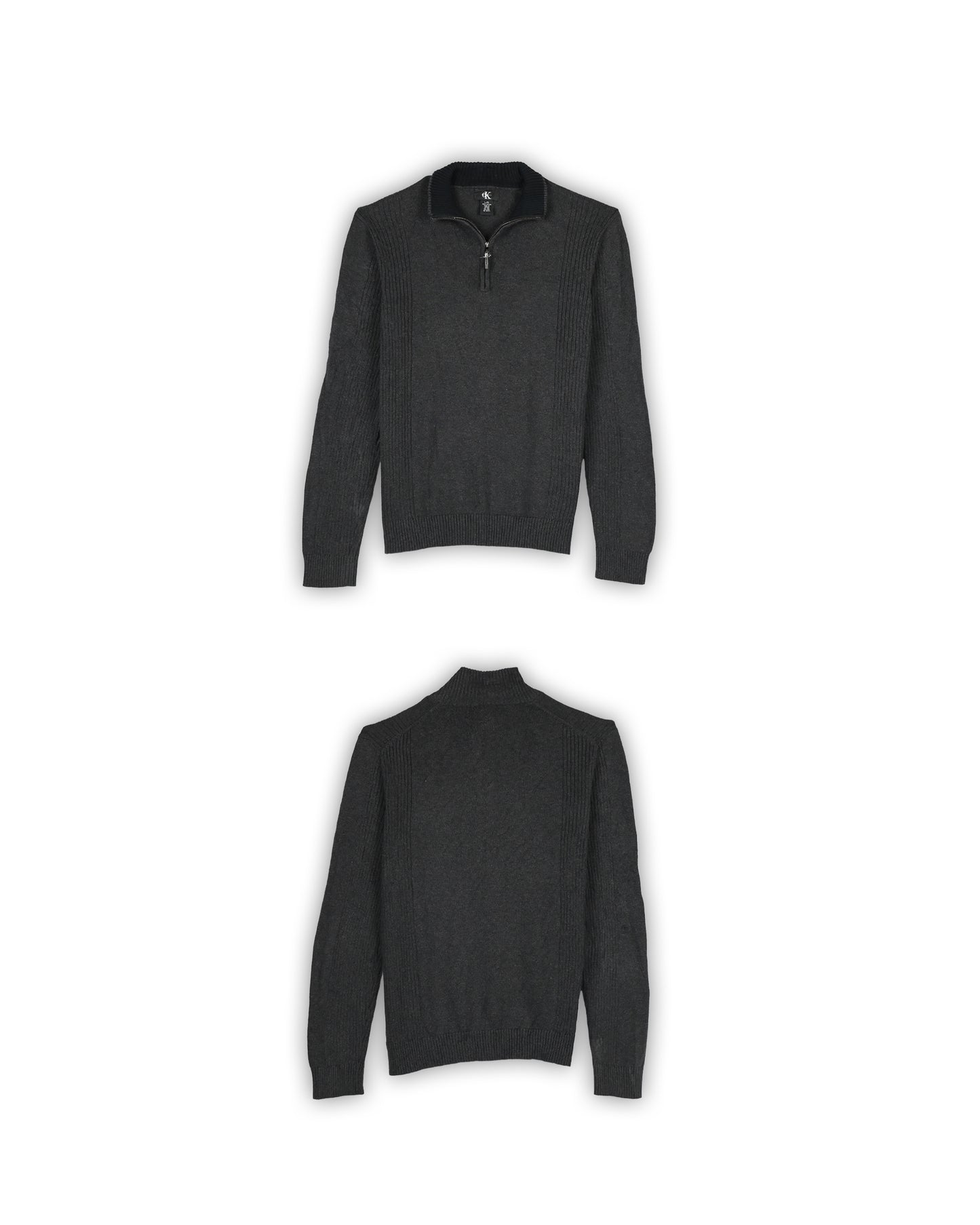 CALVIN KLEIN QUATER-ZIP KNIT - L