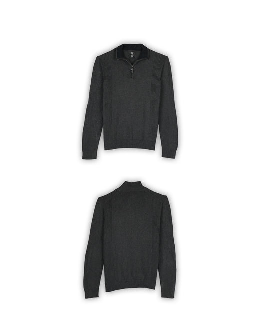 CALVIN KLEIN QUARTER-ZIP KNIT - L