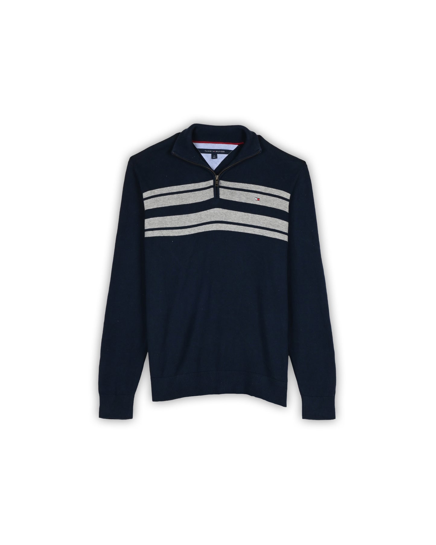 TOMMY HILFIGER QUATER-ZIP KNIT - L