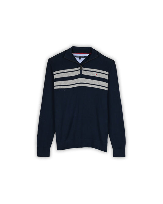 TOMMY HILFIGER QUATER-ZIP KNIT - L