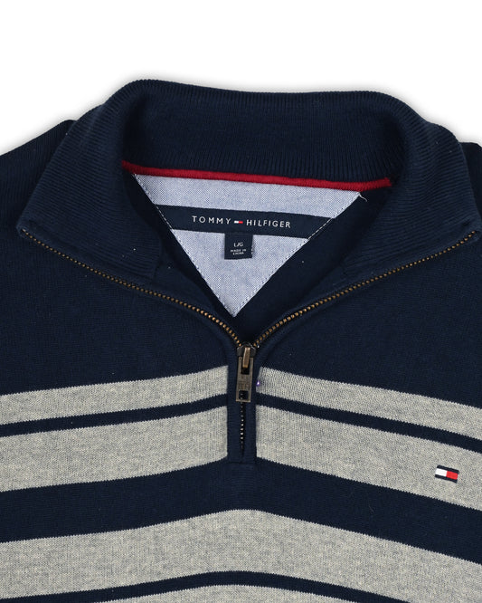 TOMMY HILFIGER QUATER-ZIP KNIT - L