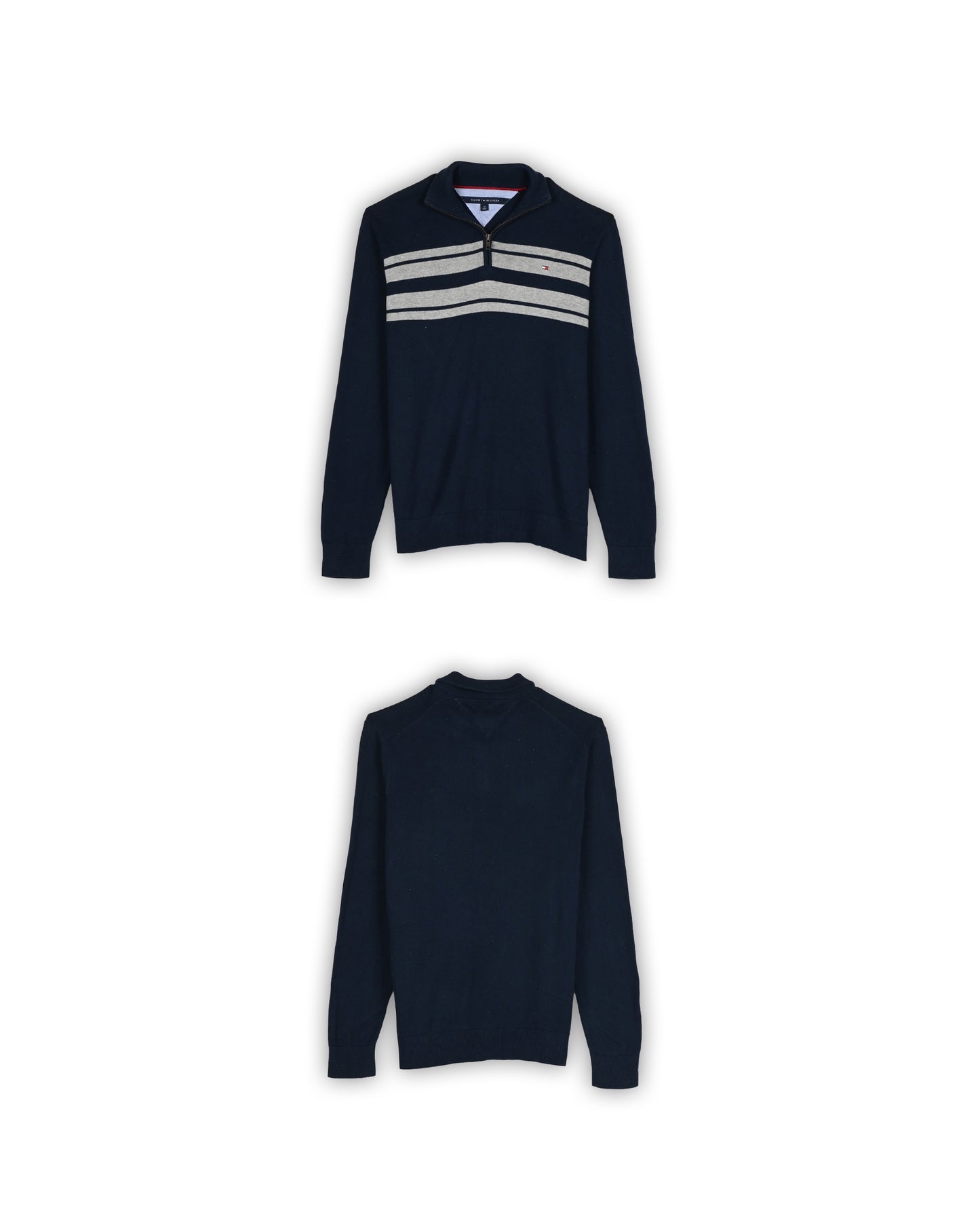TOMMY HILFIGER QUATER-ZIP KNIT - L