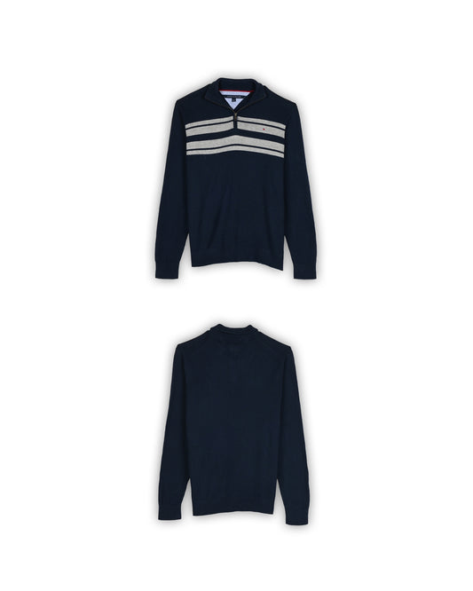 TOMMY HILFIGER QUATER-ZIP KNIT - L