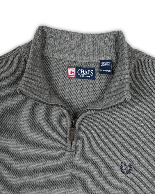 CHAPS QUARTER-ZIP KNIT - XL