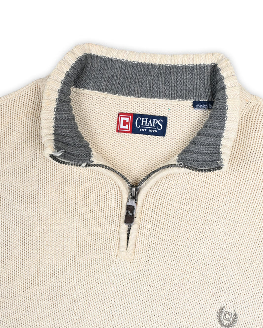 CHAPS QUARTER-ZIP KNIT - XXL