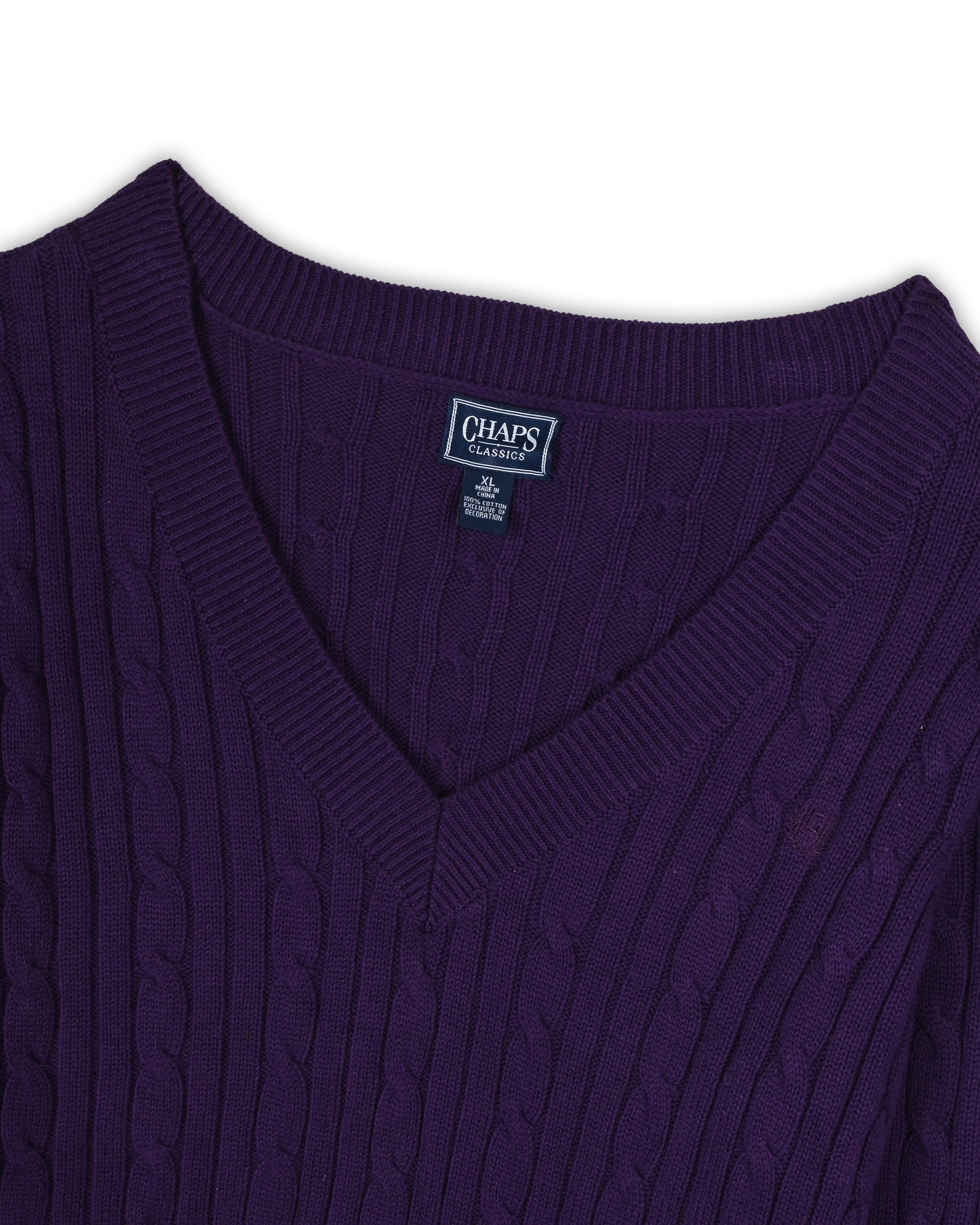 CHAPS WOMEN'S CABLE KNIT - XL