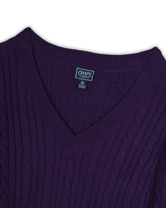 CHAPS WOMEN'S CABLE KNIT - XL