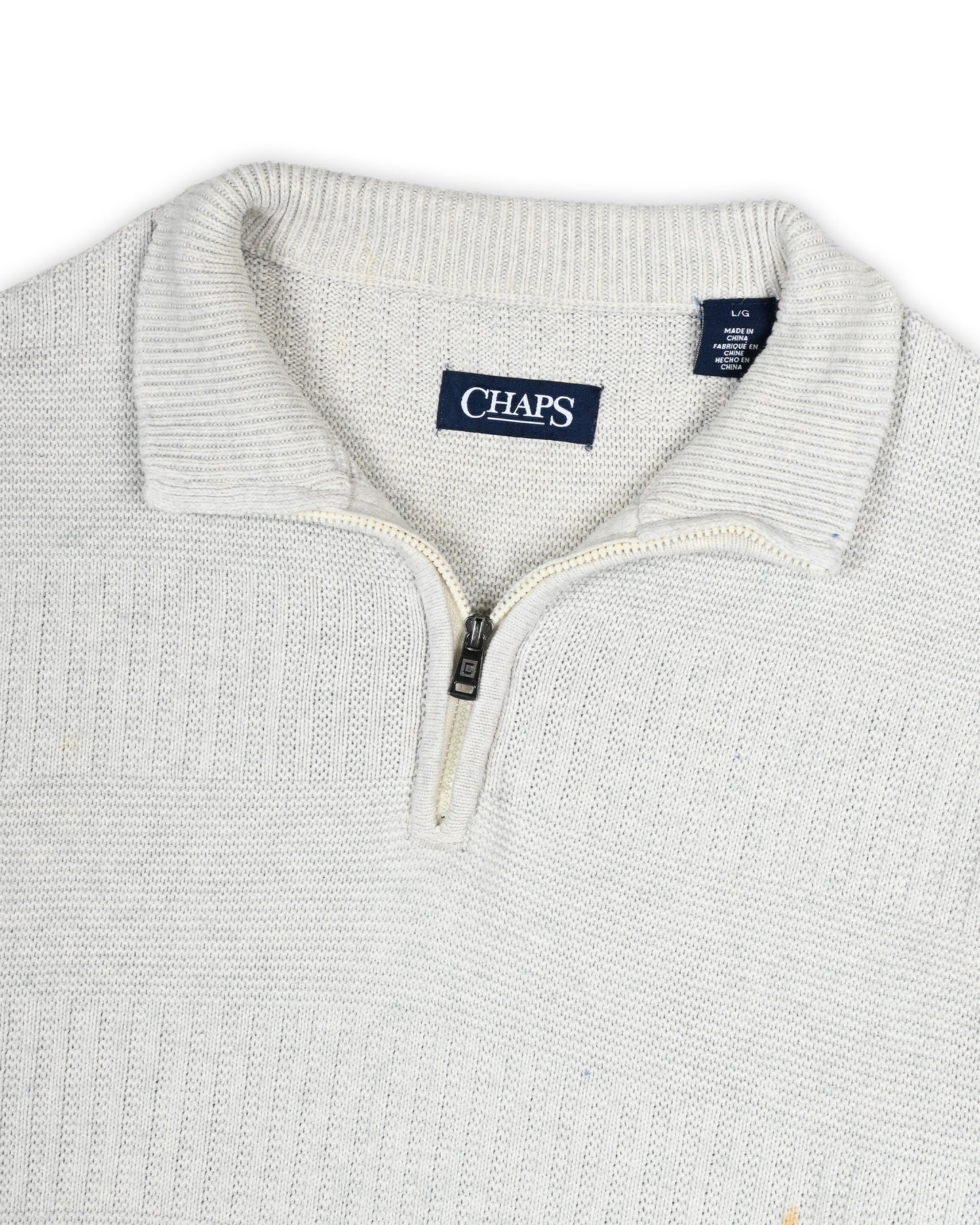 CHAPS QUARTER-ZIP KNIT - L