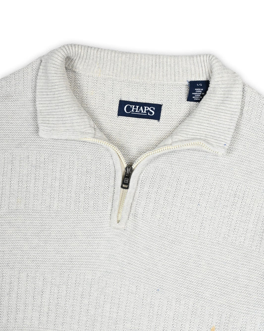 CHAPS QUARTER-ZIP KNIT - L