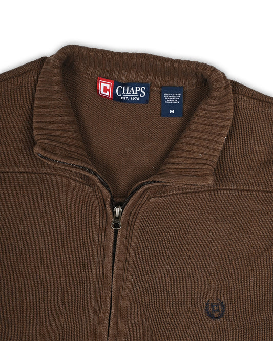 CHAPS QUARTER-ZIP KNIT - M