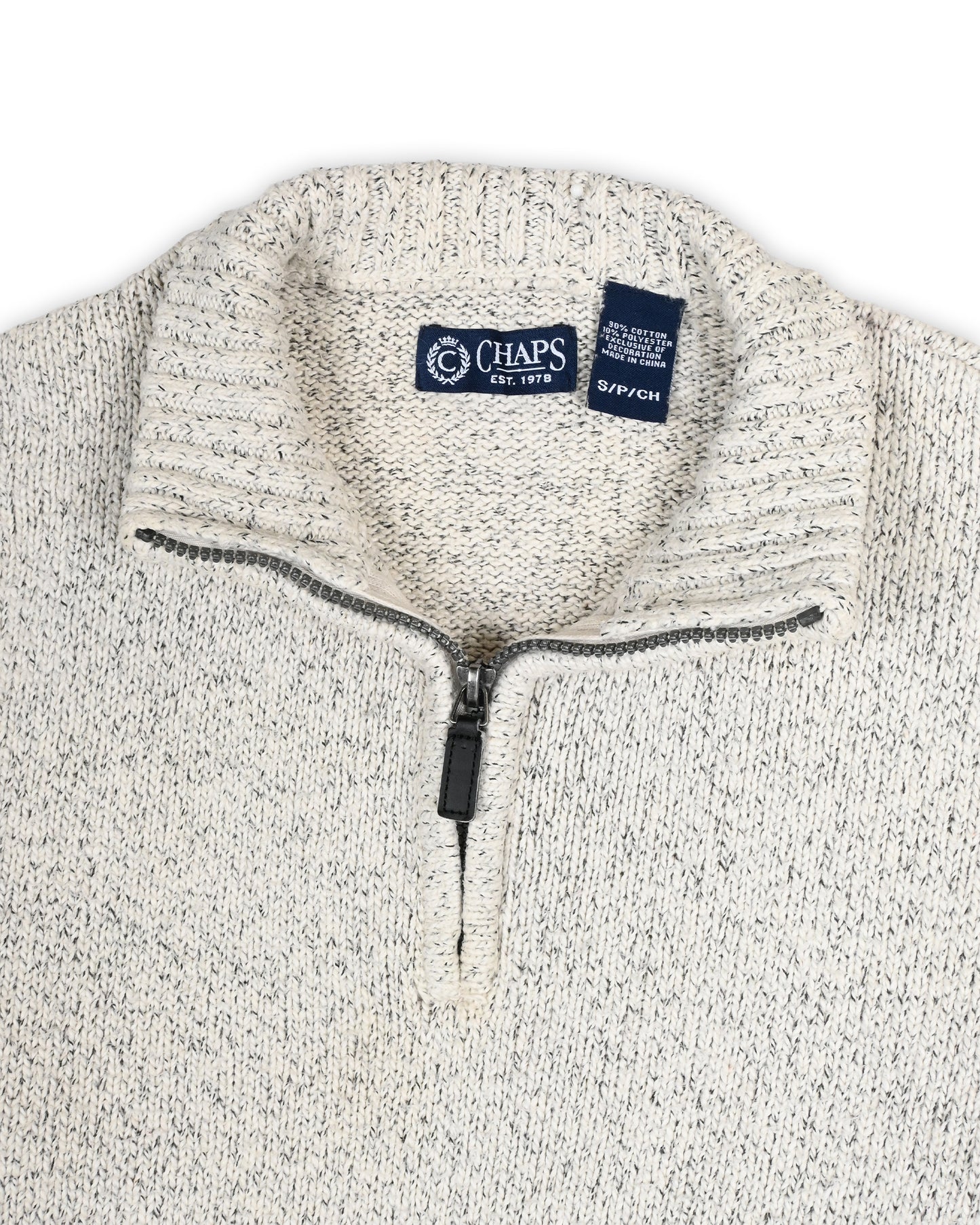 CHAPS QUARTER-ZIP KNIT - S