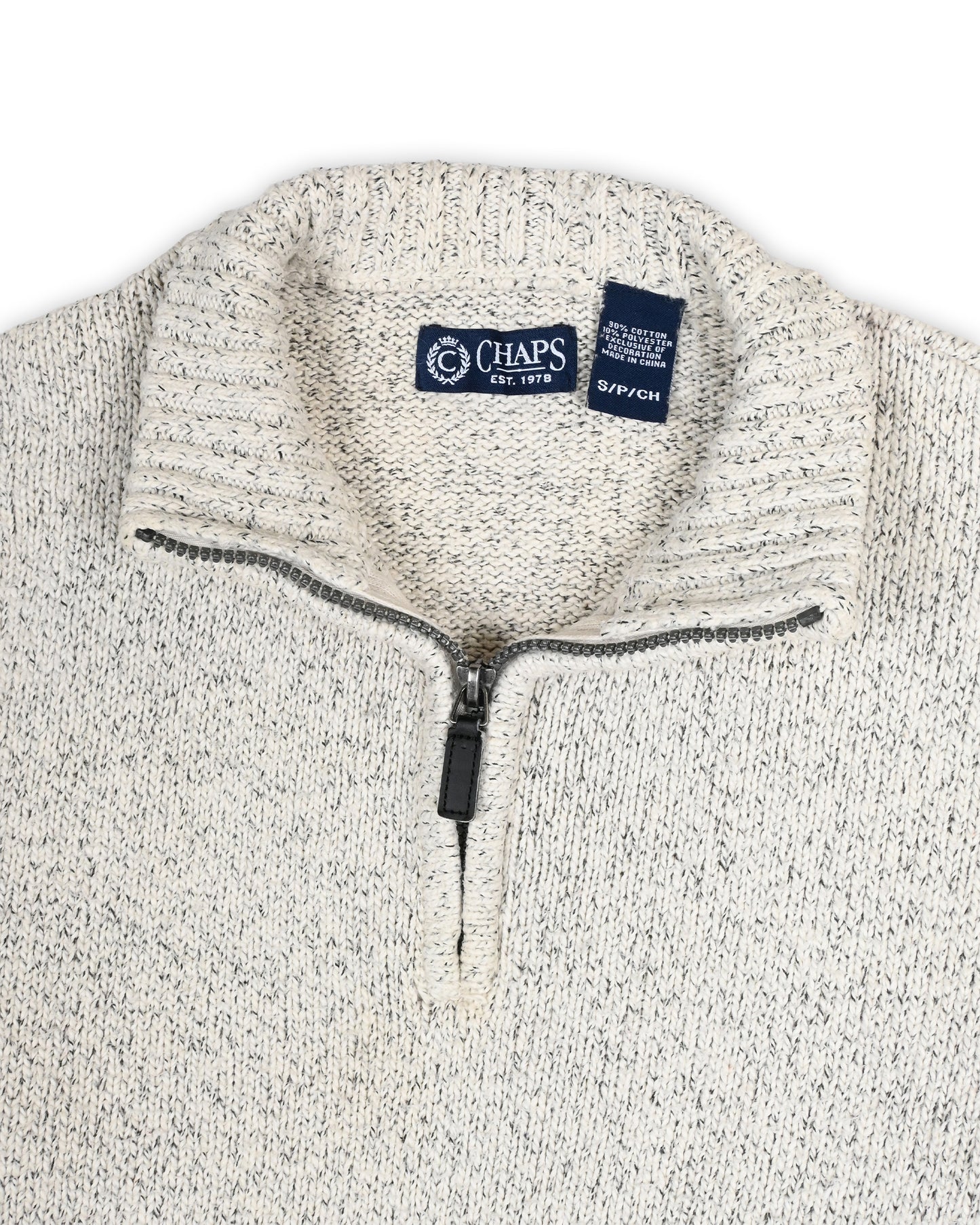 CHAPS QUARTER-ZIP KNIT - S