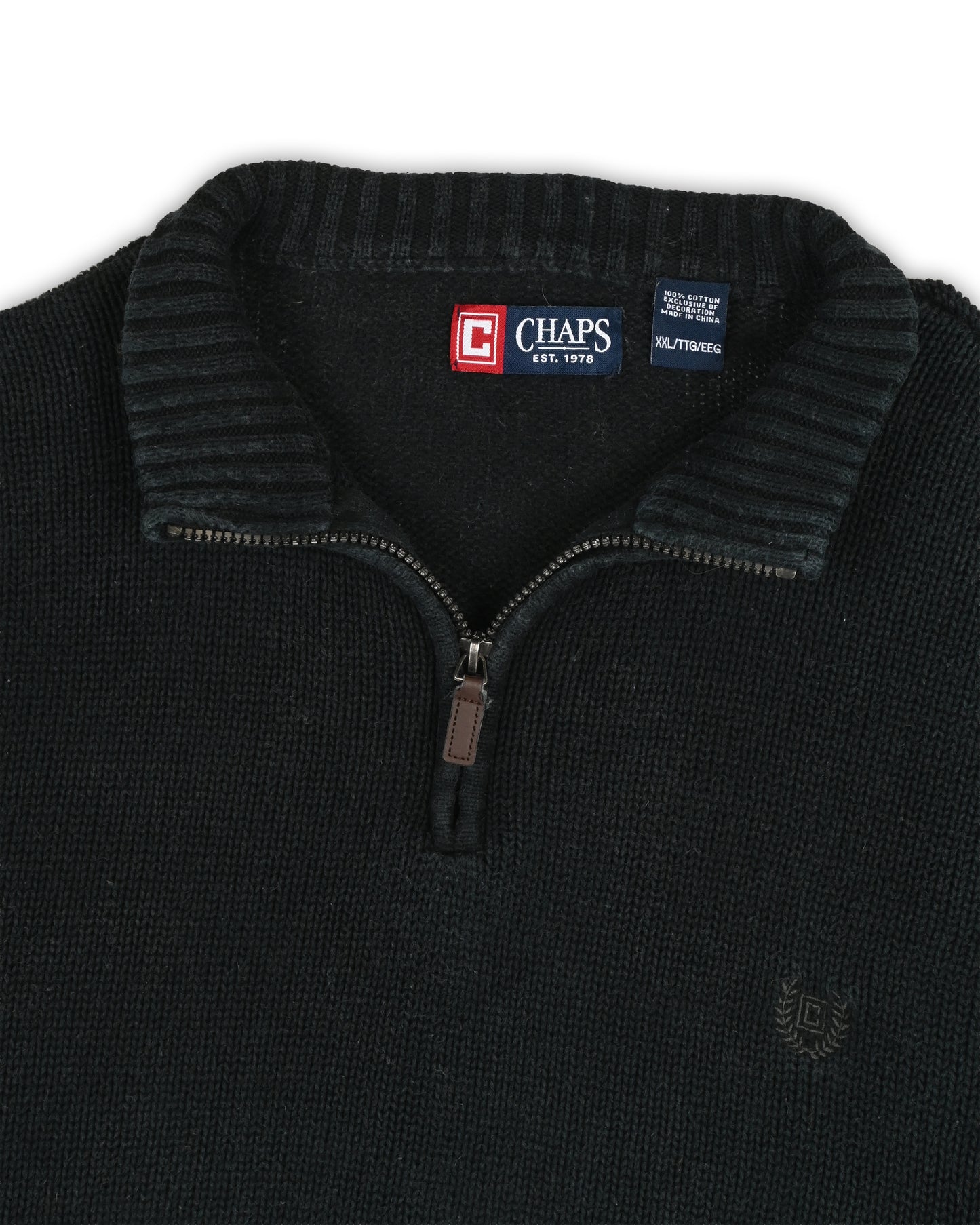 CHAPS QUARTER-ZIP KNIT - XXL