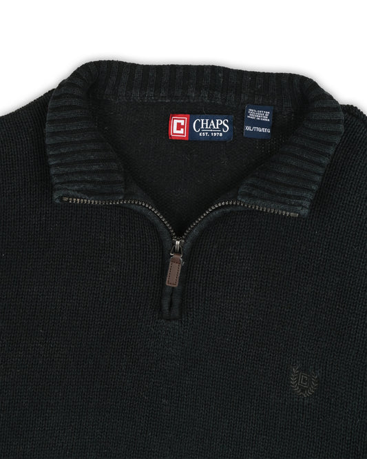 CHAPS QUARTER-ZIP KNIT - XXL