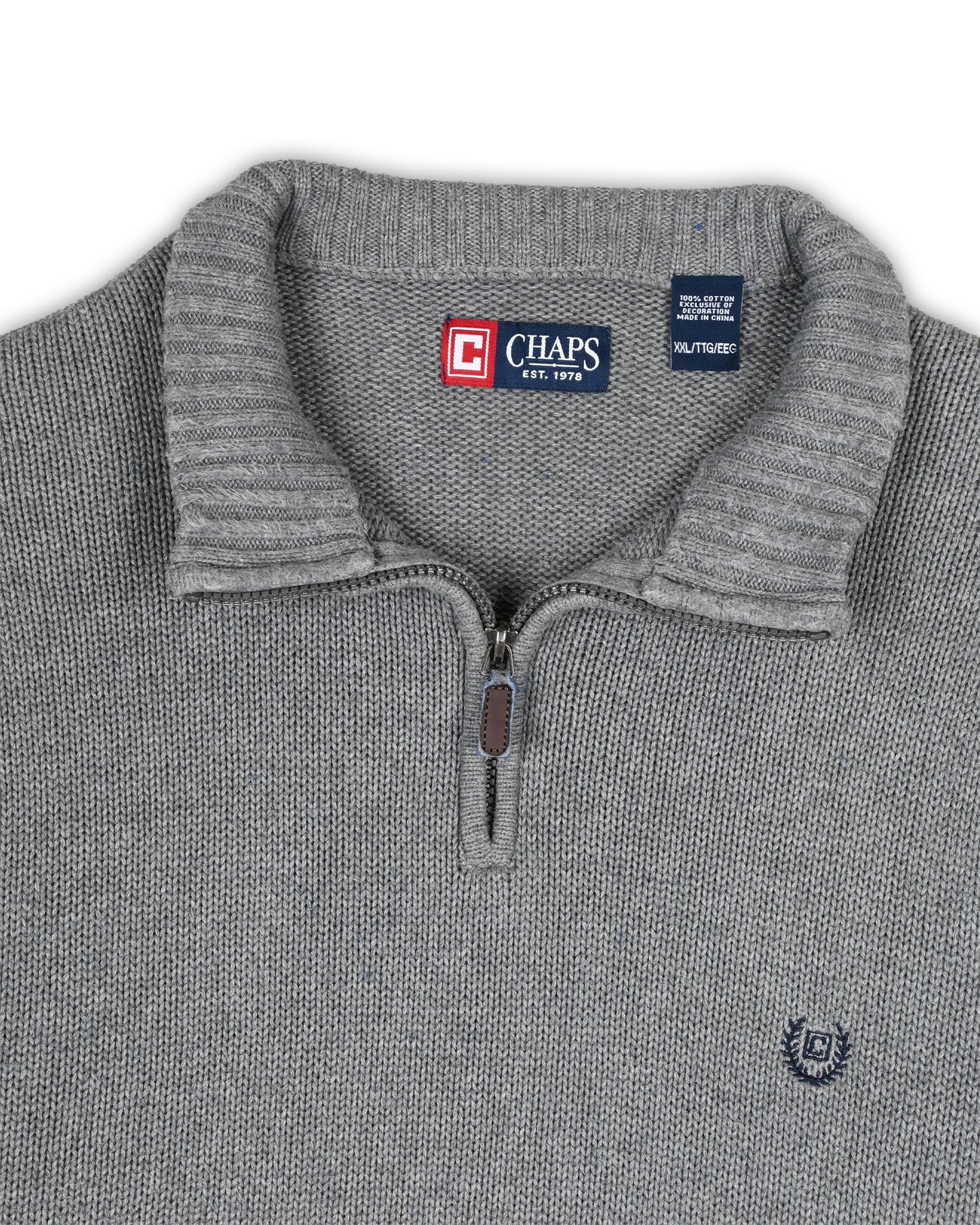 CHAPS QUARTER-ZIP KNIT - XXL