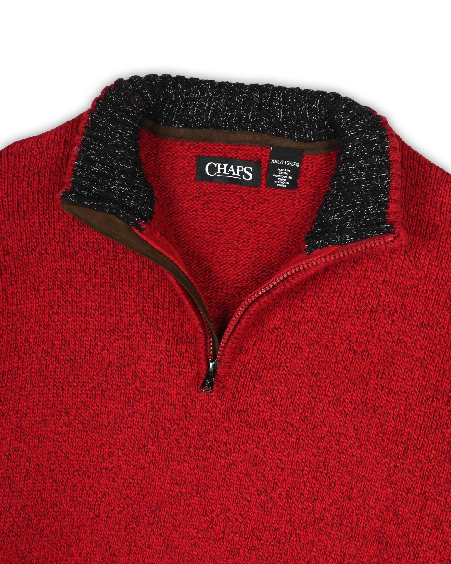 CHAPS QUARTER-ZIP KNIT - XXL