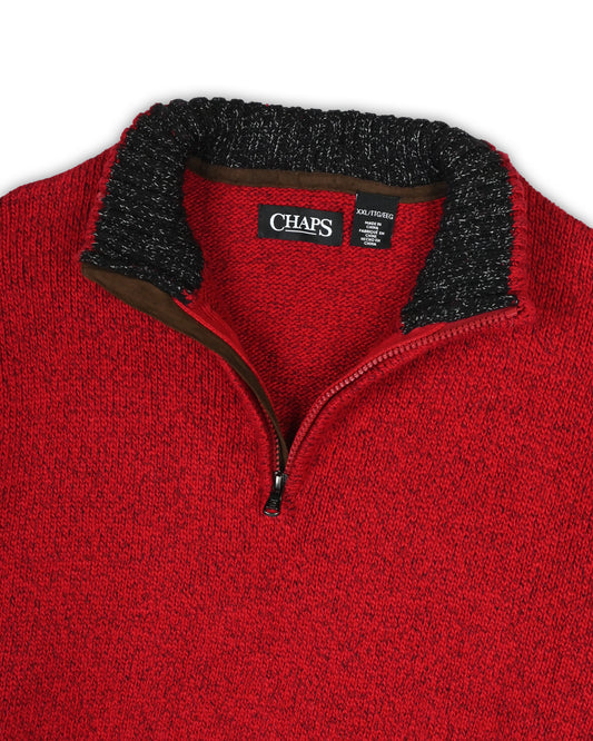 CHAPS QUARTER-ZIP KNIT - XXL
