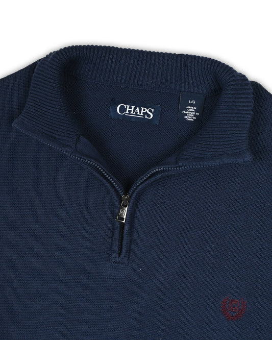 CHAPS QUARTER-ZIP KNIT - L
